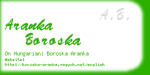 aranka boroska business card